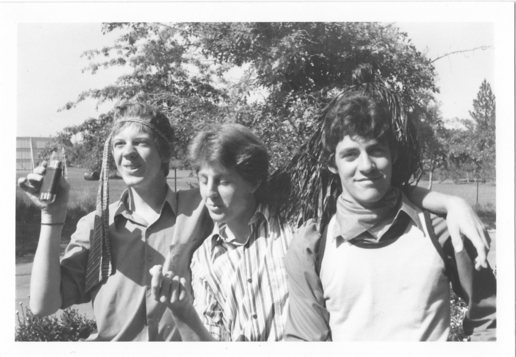 Johannes Kerkorrel and two friends celebrating the last day of high school.  Used with kind permission of Dr. Wes Ingram.